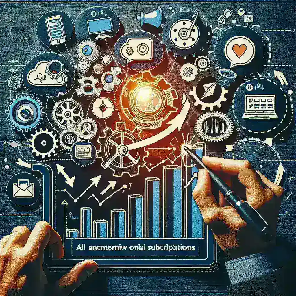 "Persona utilizando una computadora portátil para gestionar suscripciones digitales mientras sigue la guía completa para optimizar servicios online."