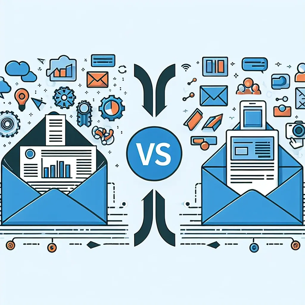 "Comparativa de Mailchimp y Brevo para la creación de newsletters, resaltando características clave y diferencias en diseño y funcionalidad."
