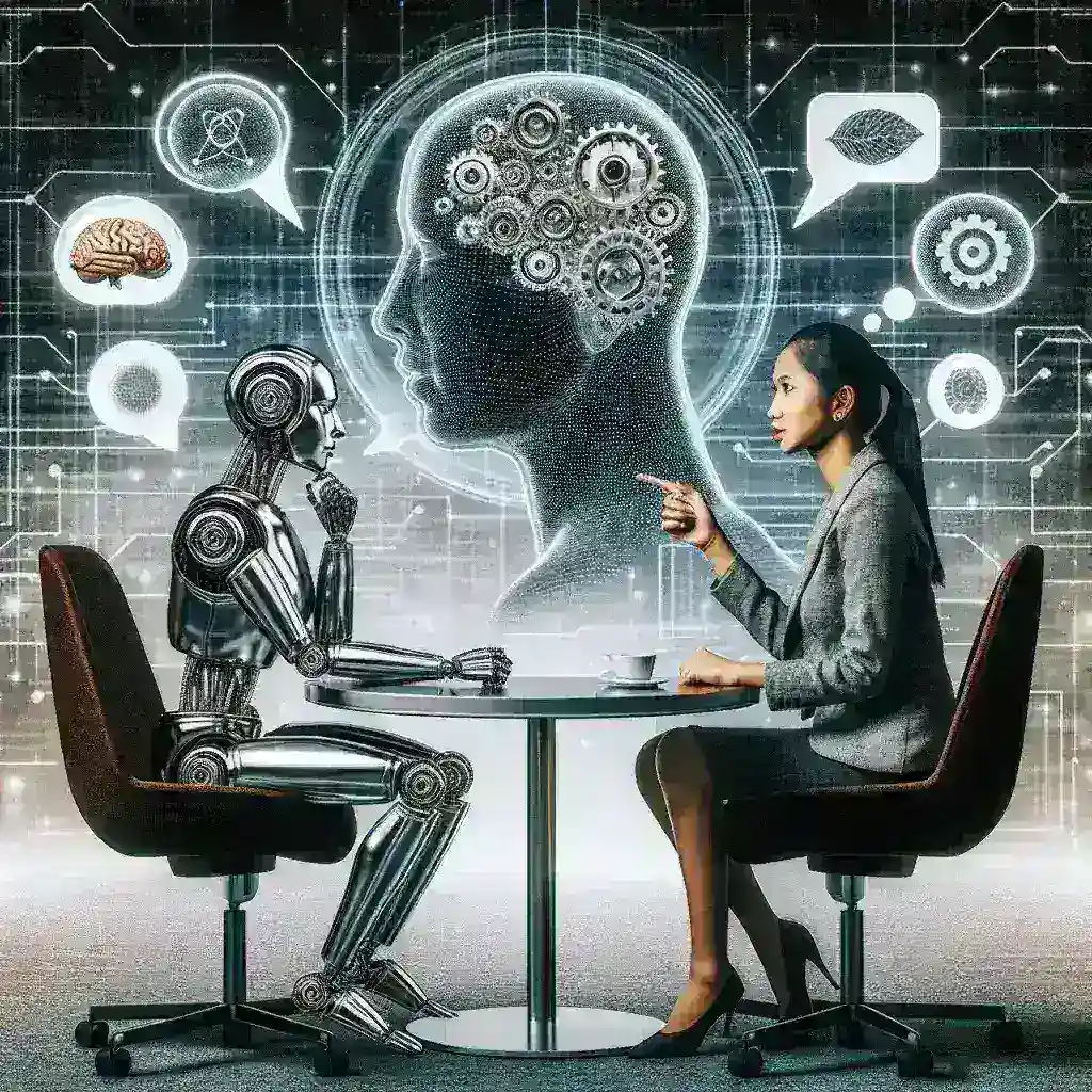 "Ilustración de estrategias efectivas para mejorar la comunicación entre humanos y máquinas utilizando inteligencia artificial en el artículo 'Cómo mejorar la comunicación con IA'."