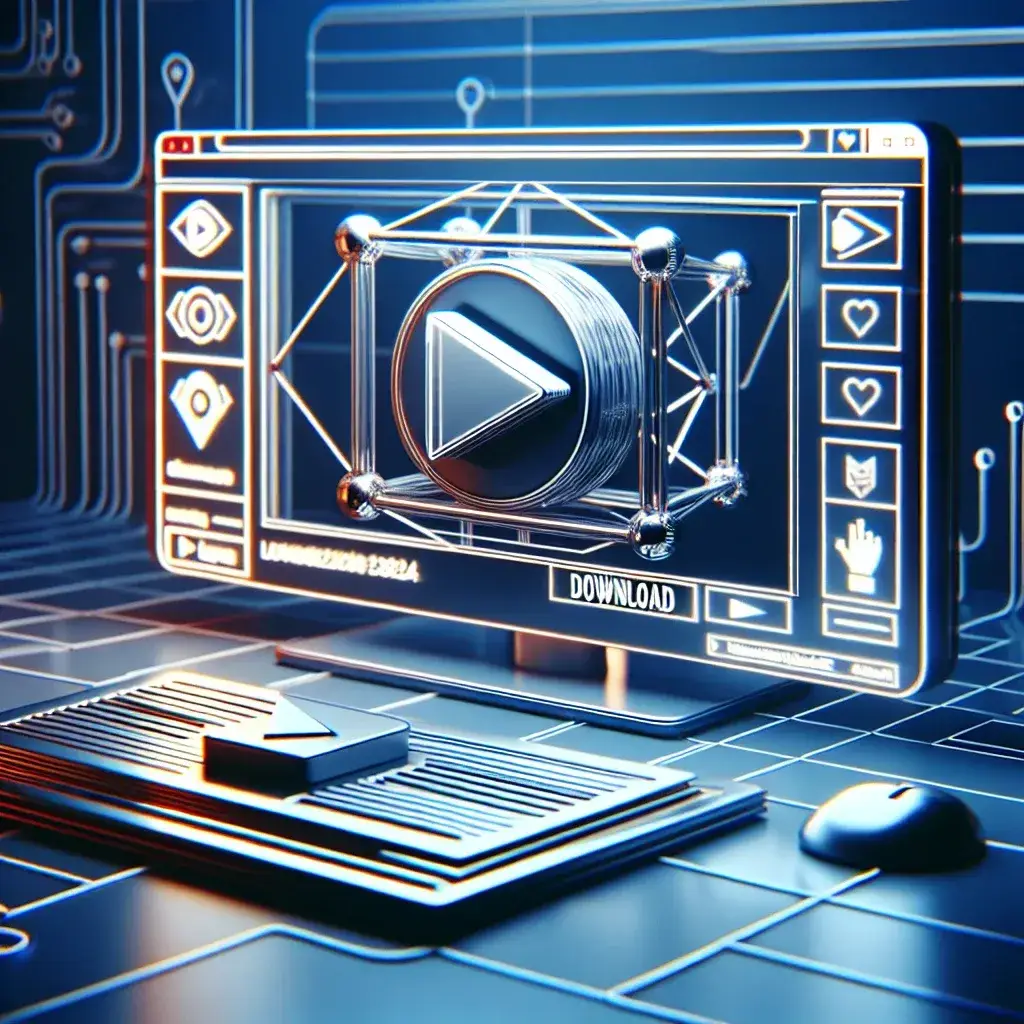 "Persona utilizando una computadora portátil para descargar videos de YouTube de manera segura y efectiva con métodos recomendados en 2024 - Guía Completa para Descargar Videos de YouTube."