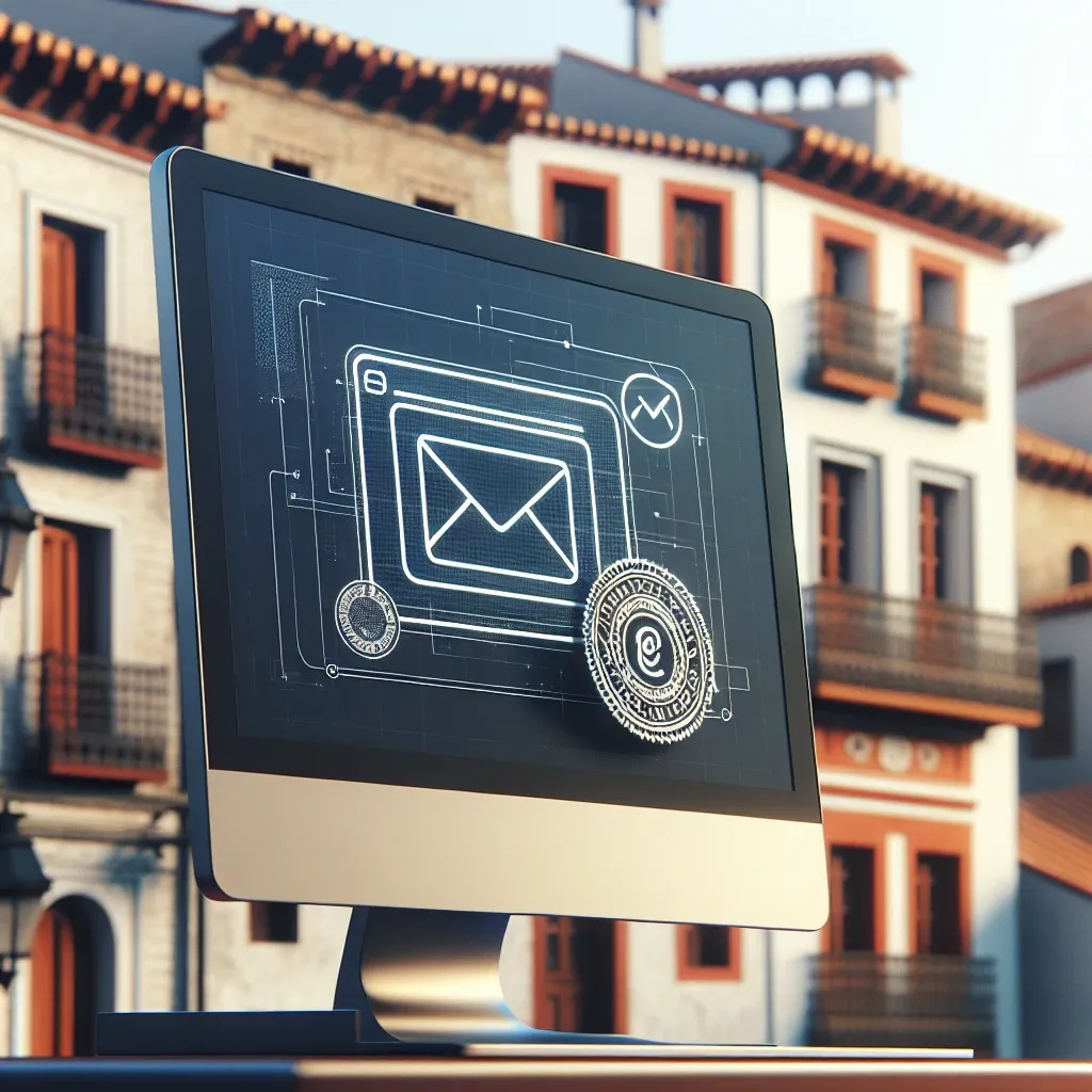 "Persona utilizando Microsoft Outlook en España con una interfaz que muestra la integración de firma digital verificada en un email."