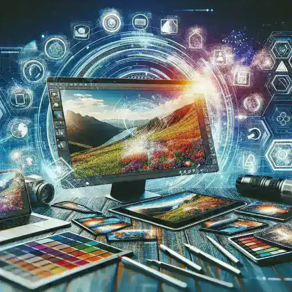 "Comparativa de las mejores aplicaciones para editar fotos en línea en 2024, mostrando características clave y interfaces de usuario atractivas."