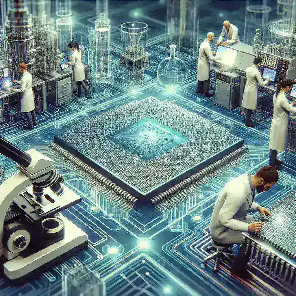 "Imagen de un chip M5 de Apple, destacando su diseño innovador y tecnología avanzada, relacionado con las pruebas para futuros dispositivos de la compañía."